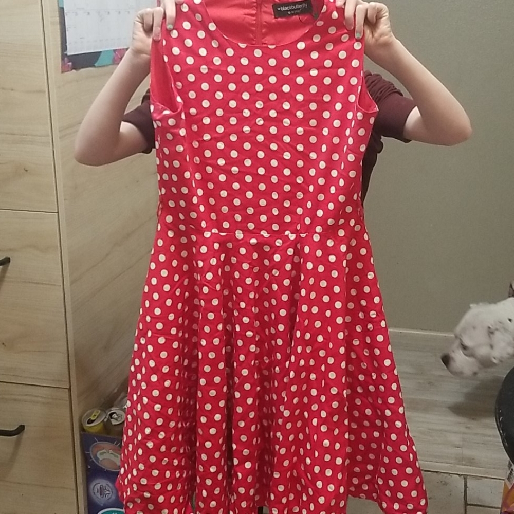 Red Poka dot dress